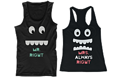 Mr. Right and Mrs. Always Right His and Her Matching Tank Tops for Couples