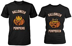 Halloween PumpKing and PumpQueen Couple Tees Perfect for Horror Night