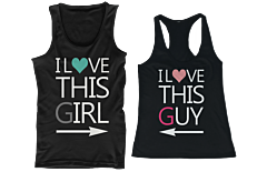 I Love This Guy and Girl His and Her Matching Tank Tops for Couples