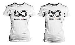 Infinity Sign Best Friend Shirts - White Cotton Matching BFF T-shirts