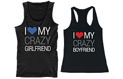 I Love My Crazy Boyfriend and Girlfriend Matching Tank Tops for Couples