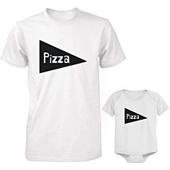 Pizza Daddy and Baby Matching Shirts and Onesies Father Tees and Infant Bodysuits