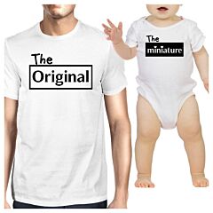 Original And Mini Cute Dad Baby Boy Shirts Funny Fathers Day Gifts