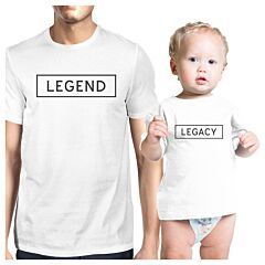 Legend Legacy White Dad and Baby Graphic T Shirts Funny Design Top