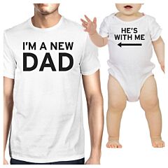 I'm A New Dad White Dad and Baby Bodysuit Unique Fathers Day Gifts