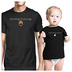 Master Builder Demolition Expert Dad and Baby Matching Black Shirt