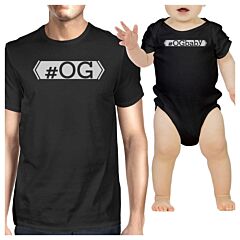 Hashtag Og Ogbaby Dad and Baby Matching Black Shirts