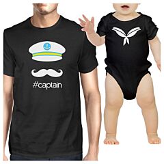My Captain Black Funny Design Dad and Baby Matching Outfits For Him