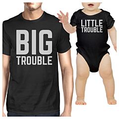 Big Trouble Little Trouble Black Funny Fathers Day Gift For New Dad