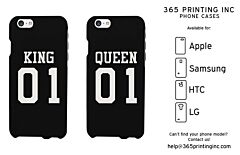 King 01 Queen 01 Couple Phone Cases Set Cute Matching Phone Cover Galaxy Iphone
