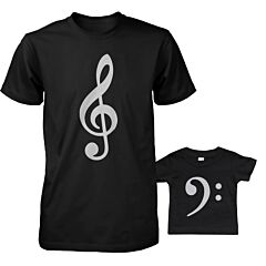 Table Clef And Bass Clef Daddy And Baby T-shirts