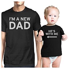 I'm A New Dad Black Dad and Baby Shirt Funny Baby Shower Gift Idea