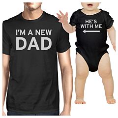I'm A New Dad Black Dad and Baby Bodysuit Funny Gifts For Baby Shower
