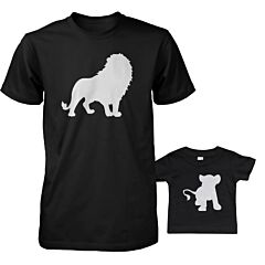 Funny Lion and Cub Matching Dad Shirt and Baby Shirt