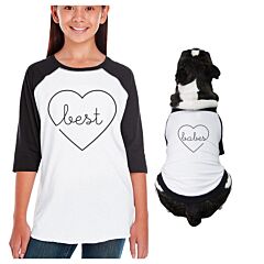 Best Babes Kid and Pet Matching Black And White Baseball Shirts