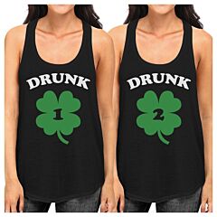 Drunk1 Drunk2 Funny Best Friend Matching Tanks For St Patricks Day