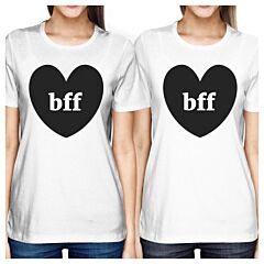 Bff Hearts BFF Matching White Shirts