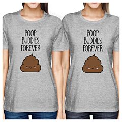 Poop Buddies BFF Matching Grey Shirts