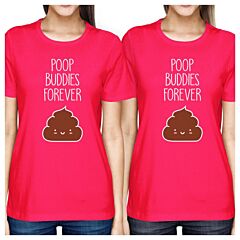 Poop Buddies BFF Matching Hot Pink Shirts
