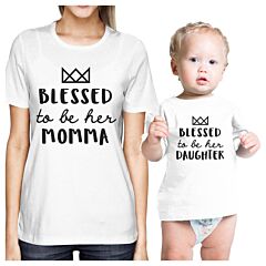 To Be Her Momma &amp; Daughter White Women T-Shirt Gifts From Daughters