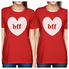 Bff Hearts BFF Matching Red Shirts