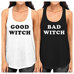 Good Witch Bad Witch BFF Matching White and Black Tank Tops