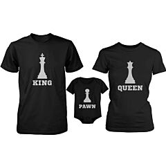 Chess Pieces Family Matching Shirts King Queen Parents and Pawn Infant Bodysuit