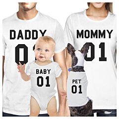 Daddy 01 Mens White Tee Round Neck Graphic Tee Shirt Gift For Dads