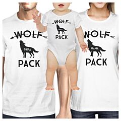 Wolf Papa Mens White Graphic T-Shirt Funny Gift Idea For New Dads