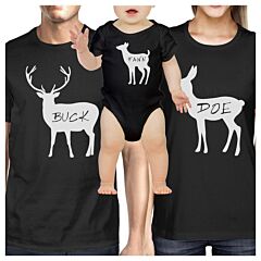 Buck Mens Black T-Shirt Unique Family Matching Shirts For Dad Gifts