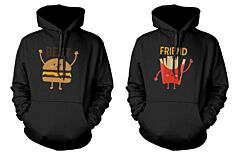 Burger and Fries BFF Hoodies Best Friend Matching Hooded Sweatshirts
