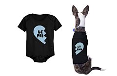 Best Friend Half Heart Matching Baby Onesies and Dog Shirts Pet and Infant Apparel