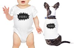 Double Trouble Baby and Pet Matching White Shirts