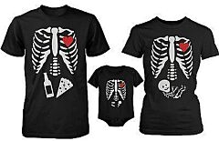 Funny Family Matching Shirts Daddy Mommy Baby X-Ray Halloween Shirt and Bodysuit