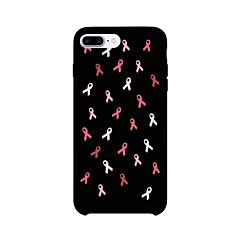 Breast Cancer Ribbon Pattern Black Phone Case