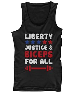 Men's Black Tank Top - LIBERTY JUSTICE AND BICEPS FOR ALL