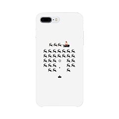 Pixel Game Santa And Rudolph White Phone Case