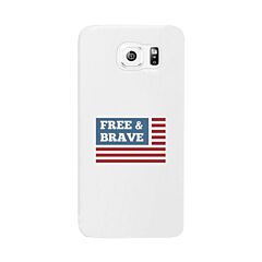 Free &amp; Brave Us Flag White Phone Case