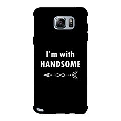 I'm With Handsome-Right Black Phone Case