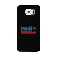 Free &amp; Brave Us Flag Black Phone Case
