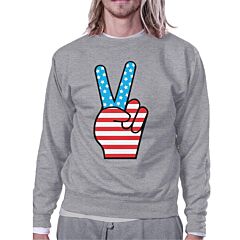 Peace Sign American Flag Unique Design Sweatshirt For 4th Of July
