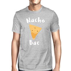 Nocho Bae Men's Grey T-shirt Simple Typography Funny Gifts For Him