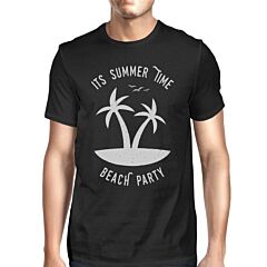 It's Summer Time Beach Party Mens Black Shirt