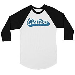 Blue Pop Up Text Groovy Cool Mens Personalized Baseball Shirt Gift