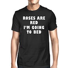 Roses Are Red Men's Black T-shirt Funny Gifts Simple Graphic Shirt