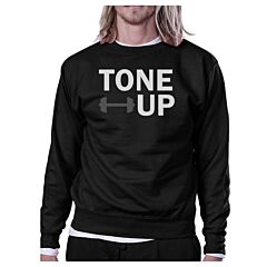 Tone Up Black Sweatshirt Work Out Pullover Fleece Sweatshirts