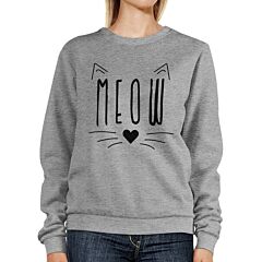 Meow Sweatshirt Cute Back To School Pullover Fleece Sweater