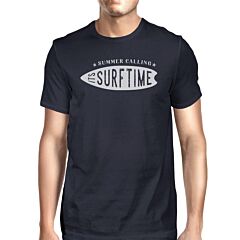 Summer Calling It's Surf Time Mens Navy Shirt