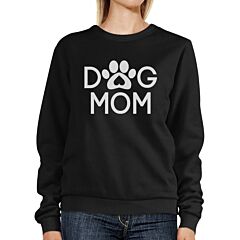 Dog Mom Black Unisex Sweatshirt Cute Dog Paw Gifts For Dog Owners