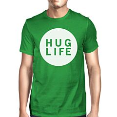 Hug Life Men's Kelly Green T-shirt Crew Neck Simple Design Shirt